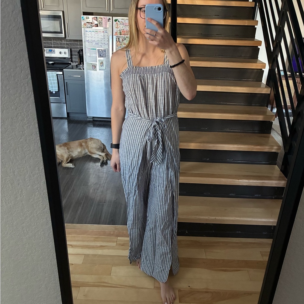 Gilli Striped Jumpsuit in Blue and White